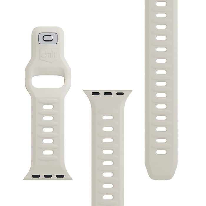3mk Silicone Watch Strap for Apple Watch 42/44/45/49mm - beige