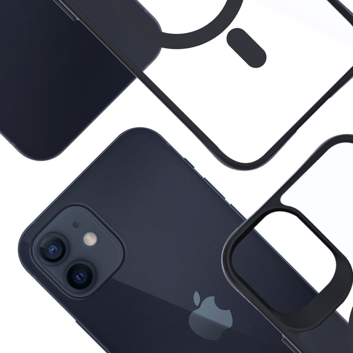3mk Satin Armor MagCase with MagSafe for iPhone 12 / 12 Pro - Clear with Black Frame