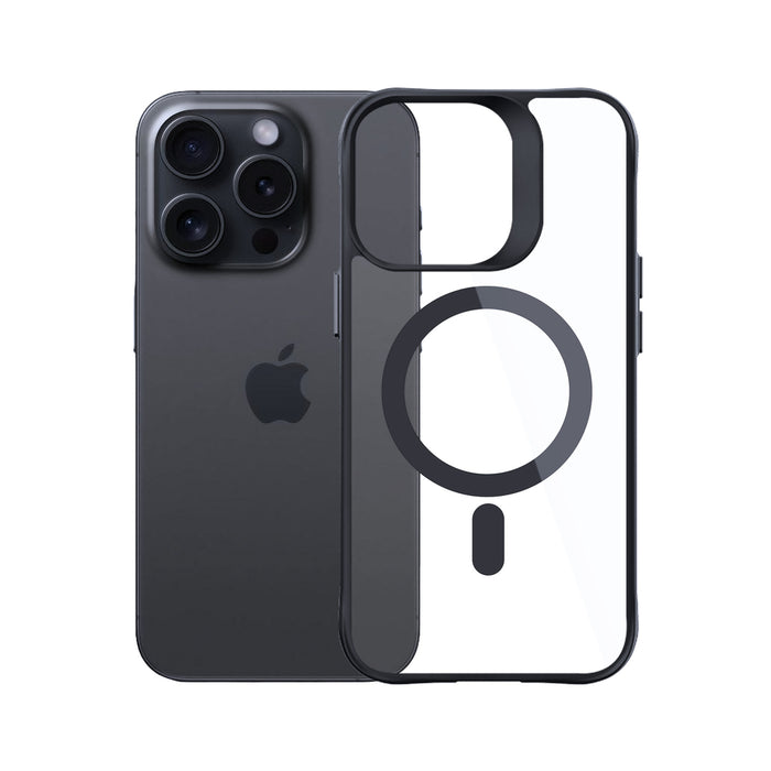 3mk Satin Armor MagCase with MagSafe for iPhone 15 Pro Max - Clear with Black Frame