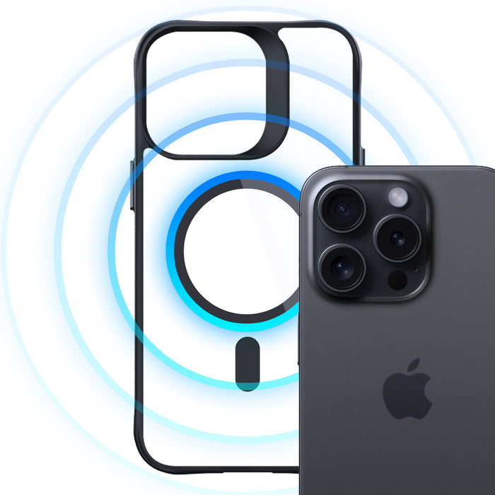 3mk Satin Armor MagCase with MagSafe for iPhone 15 Pro Max - Clear with Black Frame