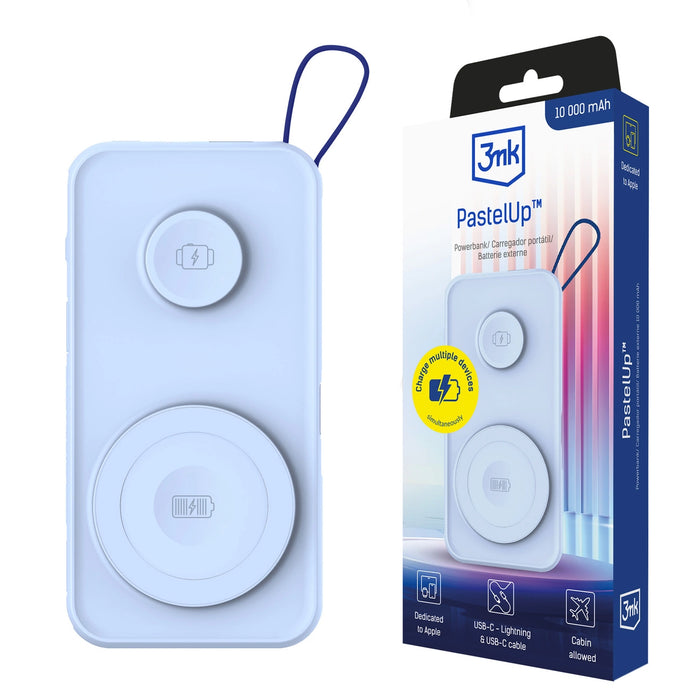 Powerbank 3mk PastelUp 10,000mAh 22.5W USB 1A1C - blue