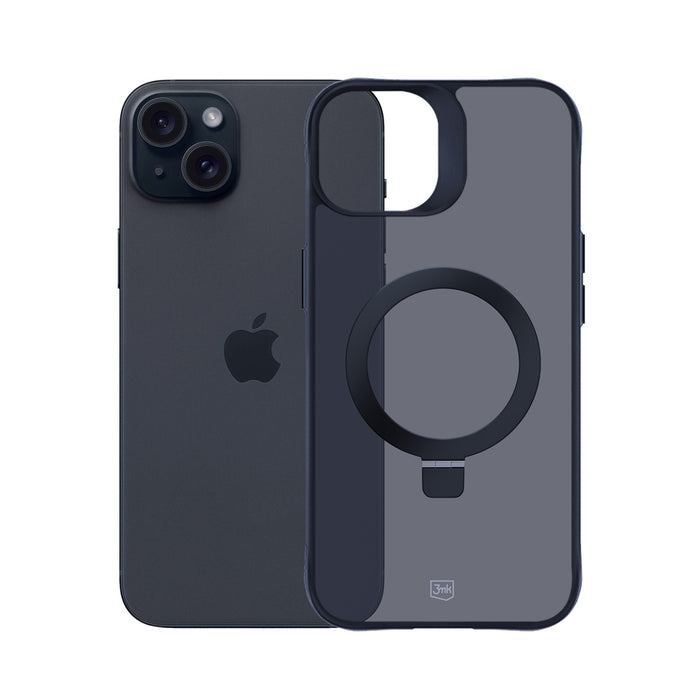 3mk Smoke Case Mag&amp;Stand for Apple iPhone 15 plus - black