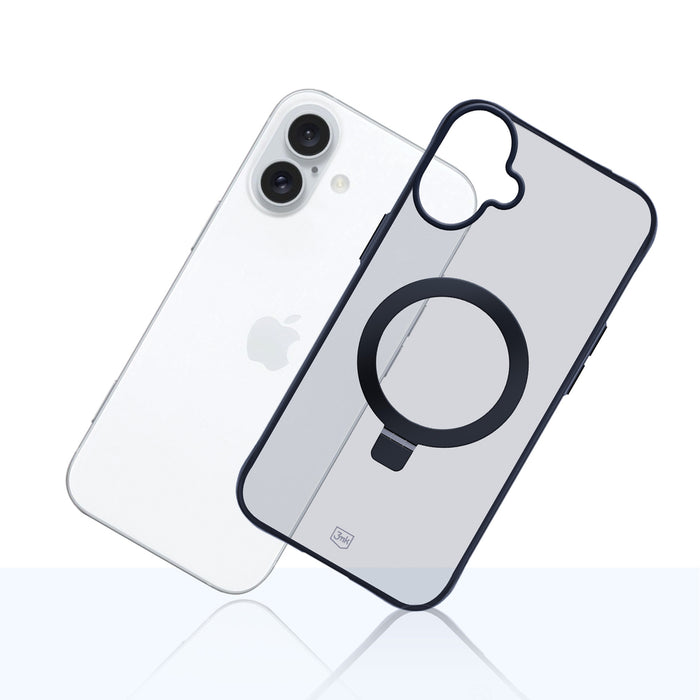 3mk Smoke Case Mag&amp;Stand for Apple iPhone 16 - black