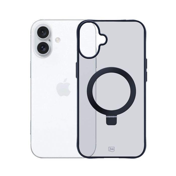 3mk Smoke Case Mag&amp;Stand for Apple iPhone 16 - black