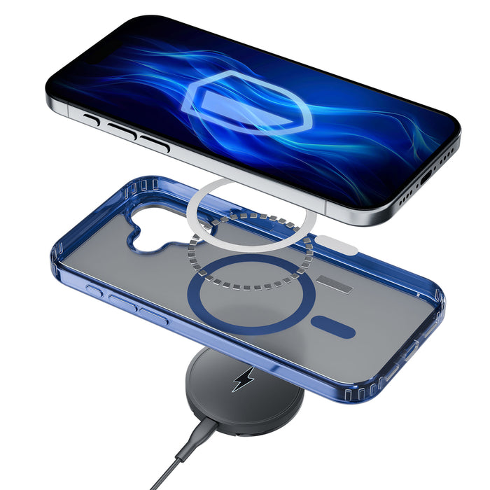 3mk Frosty MagCase Blue Case for Apple iPhone 16 Plus - Transparent