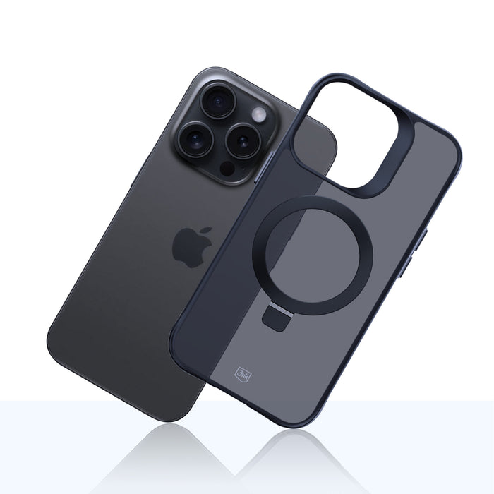 3mk Smoke Case Mag&amp;Stand for Apple iPhone 15 pro max - black