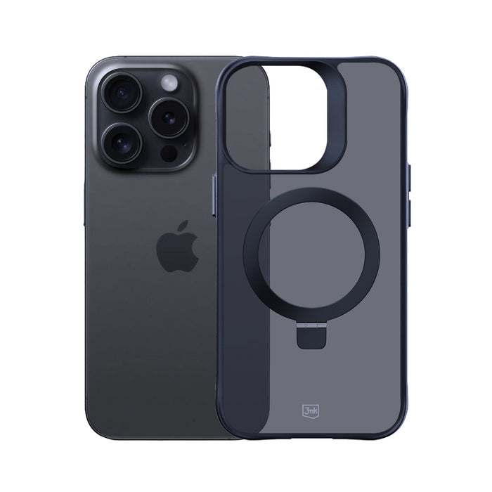 3mk Smoke Case Mag&amp;Stand for Apple iPhone 15 pro max - black
