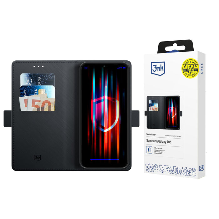 3mk Wallet Case for Samsung Galaxy A06 - Black