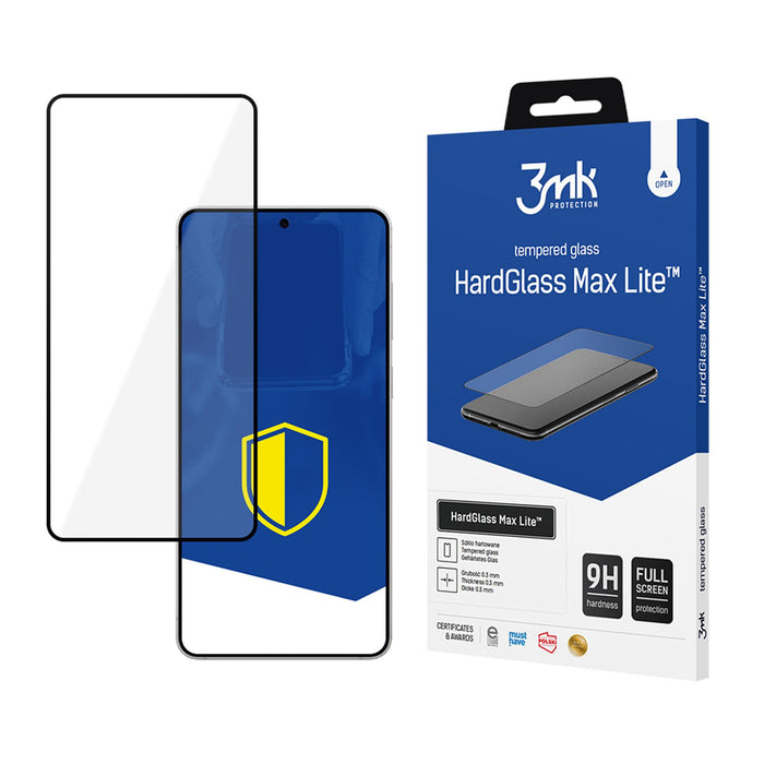 Tempered glass 3mk HardGlass Max Lite Black for Samsung Galaxy S25 Edge
