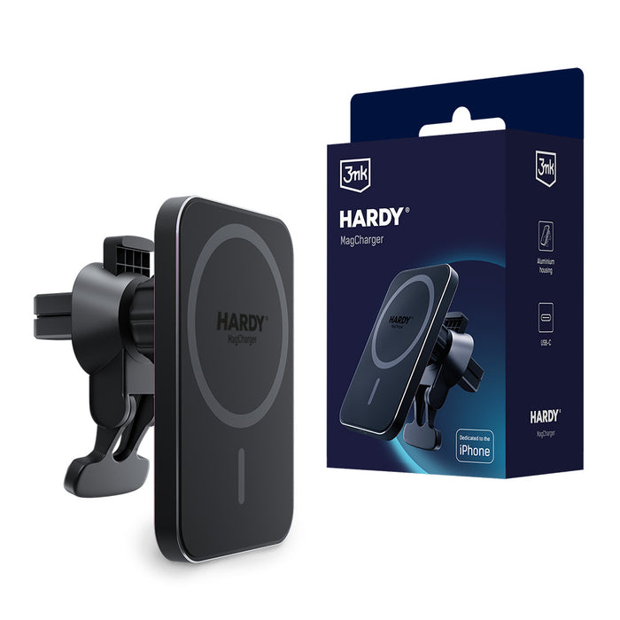3mk Hardy MagCharger iPhone Car Holder with MagSafe - Black