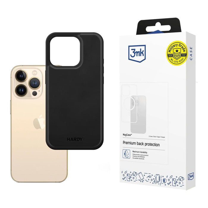 3mk Hardy Apple Silky Leather MagCase for Apple iPhone 13 Pro Max - Black