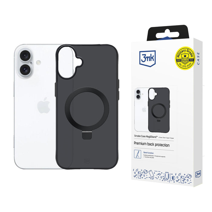 3mk Smoke Case Mag&amp;Stand for iPhone 17 - black