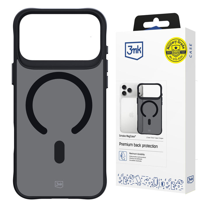 3mk Smoke MagCase for iPhone 17 Pro - Black Semi-Transparent