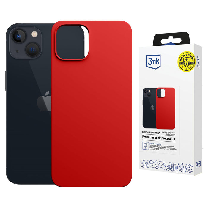 3mk Hardy MagSilicone iPhone 13 Case - Red