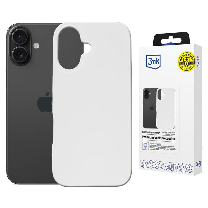 3mk Hardy MagSilicone Case for Apple iPhone 16 Plus - White