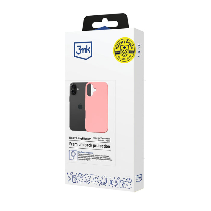 3mk Hardy MagSilicone Case for Apple iPhone 16 Plus - Pink