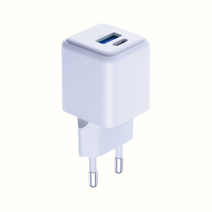 3mk Hyper GaN Charger 20W QC4+ PD PPS USB-C USB-A Wall Charger - White