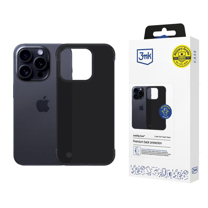 3mk Just20g Matt Case for Apple iPhone 15 Pro Max - Matte Black