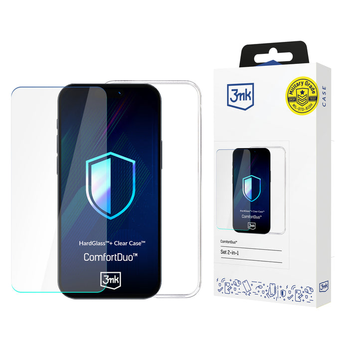 3mk ComfortDuo Clear protective set case + glass for Samsung Galaxy S25 - transparent