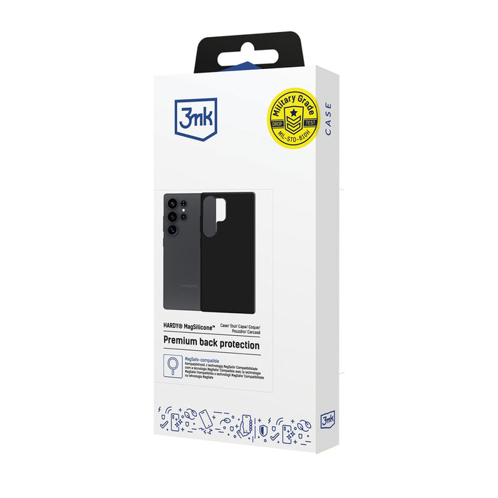 3mk Hardy MagSilicone Case for Samsung Galaxy S25 Ultra - Black