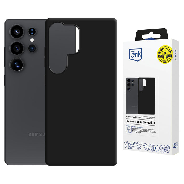 3mk Hardy MagSilicone Case for Samsung Galaxy S25 Ultra - Black
