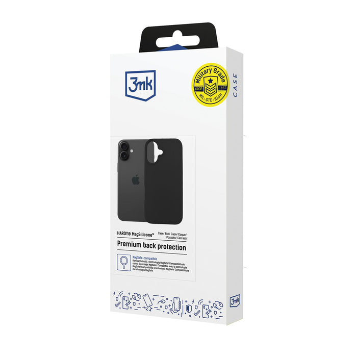 3mk Hardy MagSilicone Case for Apple iPhone 16 Plus - Black