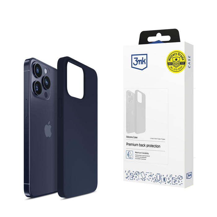 3mk Silicone Case for iPhone 16 Pro - Navy Blue