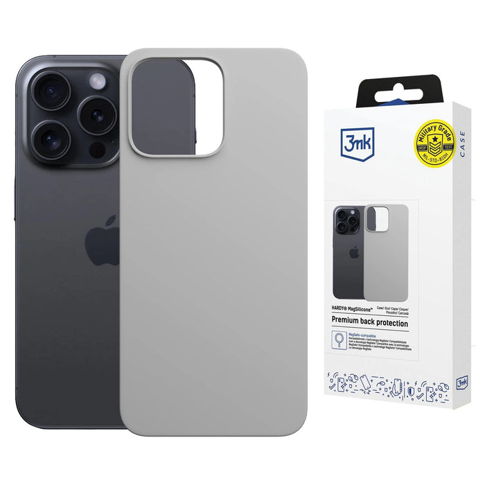 3mk Hardy MagSilicone Case for Apple iPhone 16 Pro Max - Gray