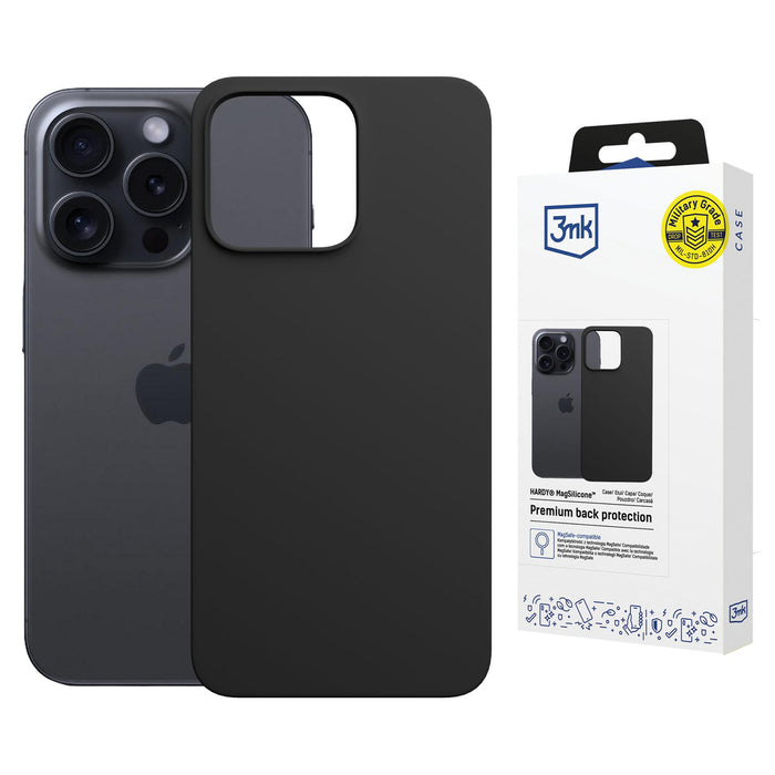 3mk Hardy MagSilicone Case for Apple iPhone 15 Pro Max - Gray