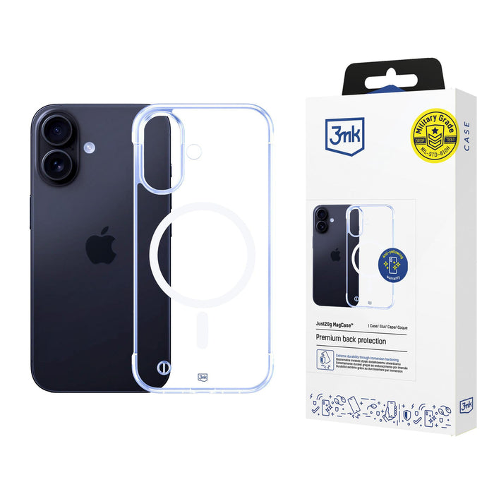3mk Just20g MagCase for iPhone 16 - transparent