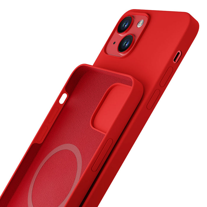 3mk Hardy Silicone MagCase for iPhone 14 Plus - red