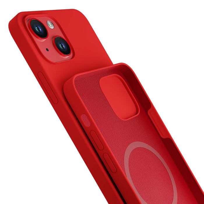 3mk Hardy Silicone MagCase for iPhone 14 Plus - red