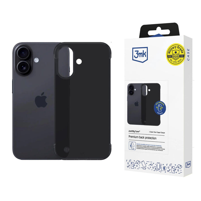 3mk Just20g Matt Case for Apple iPhone 16 Plus - Matte Black