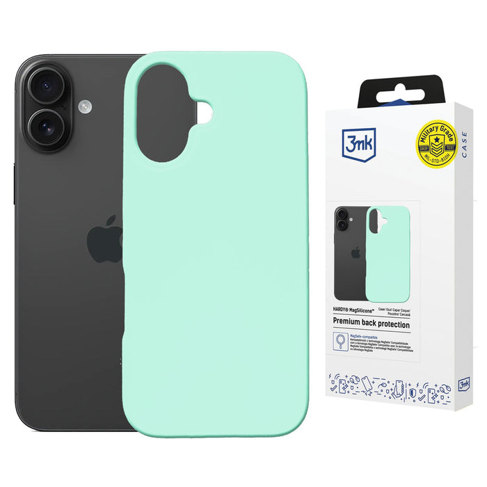3mk Hardy MagSilicone Case for Apple iPhone 16 - Mint