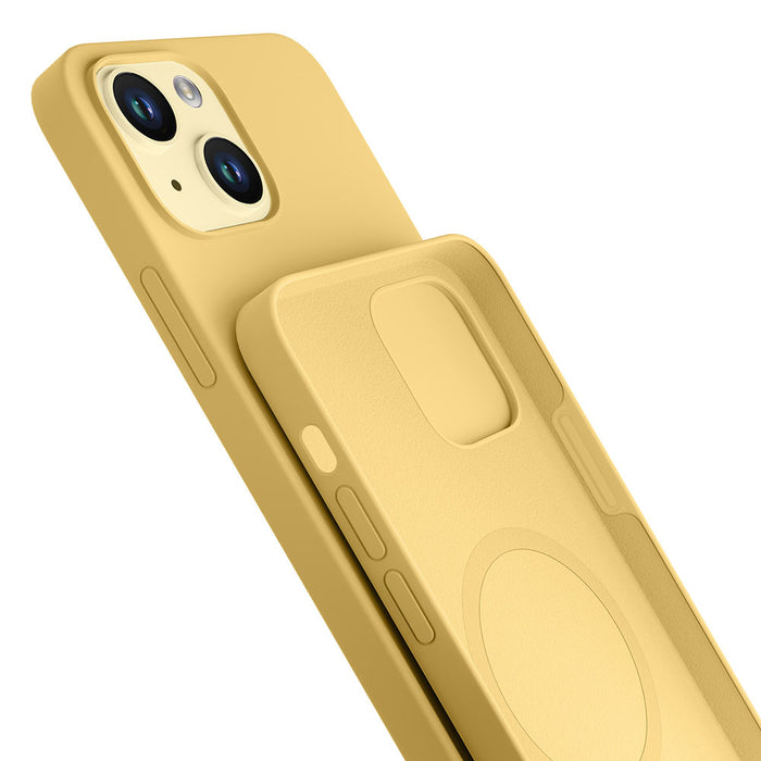 3mk Hardy Silicone MagCase case for iPhone 15 Plus - yellow