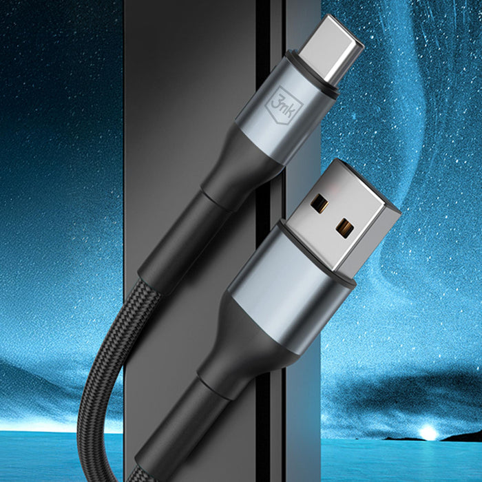 3mk Hyper Cable N-SERIES USB-A / USB-C 2m 9V/2A 18W / black