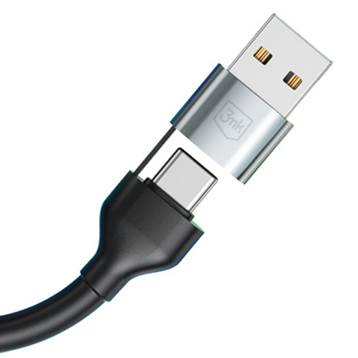 3mk Hyper Cable N-SERIES 6 in 1 USB-C / USB-A to USB-C / Lightning / Micro 1.2m QC 3.0 9V / 2A 18W - black