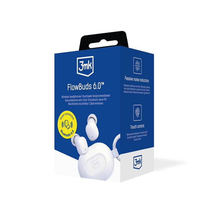 TWS 3mk FlowBuds 6.0 Wireless Headphones - White