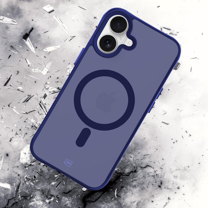 3mk Smoke MagCase for iPhone 16 - Blue-Translucent