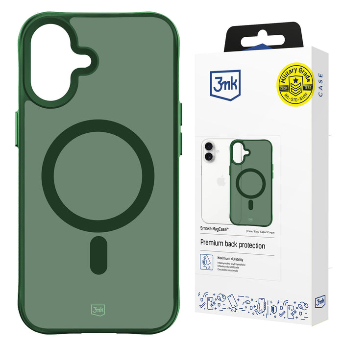 3mk Smoke MagCase for iPhone 16 - Green-Translucent