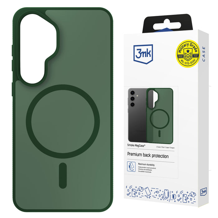 3mk Smoke MagCase for Samsung Galaxy S25 - Green-Translucent