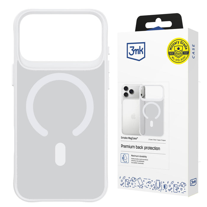3mk Smoke MagCase for iPhone 17 Pro - White-Translucent
