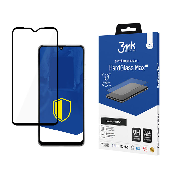 Reinforced Full Coverage Tempered Glass 3mk HardGlass Max Black for Samsung Galaxy A32 4G