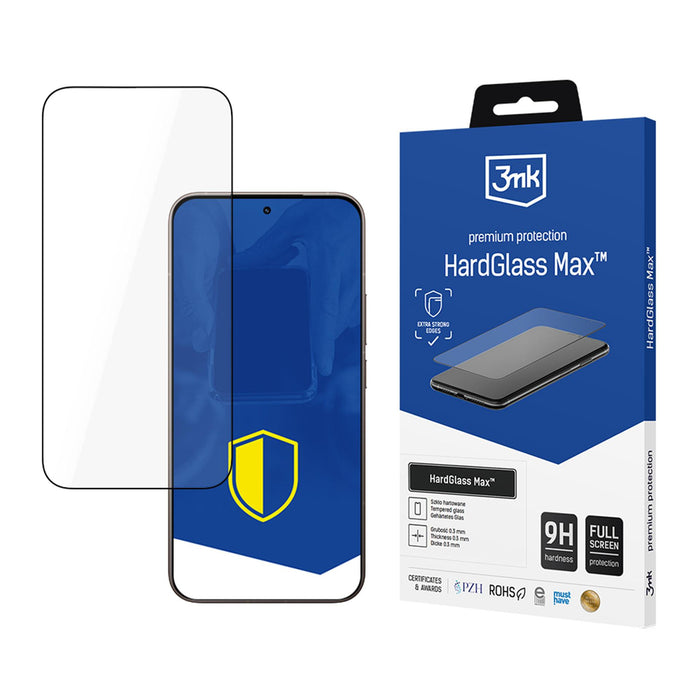 Reinforced Full Coverage Tempered Glass 3mk HardGlass Max Black for Xiaomi 15T 5G / 15T Pro 5G