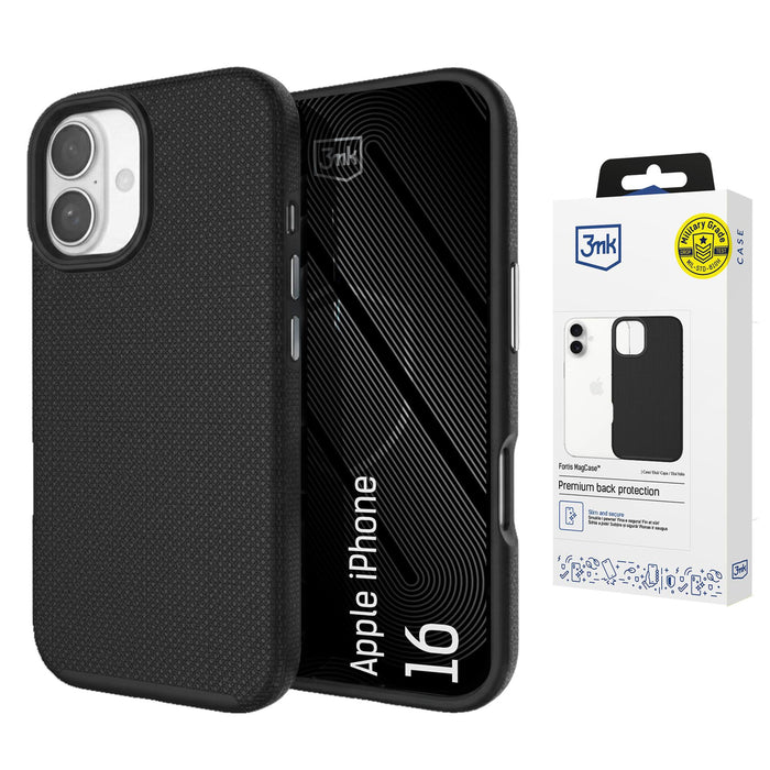 3mk Fortis MagCase for iPhone 16 - black