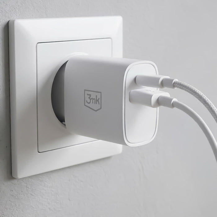 3mk FlowPower 25W 1A1C PD QC4+ Wall Charger - White