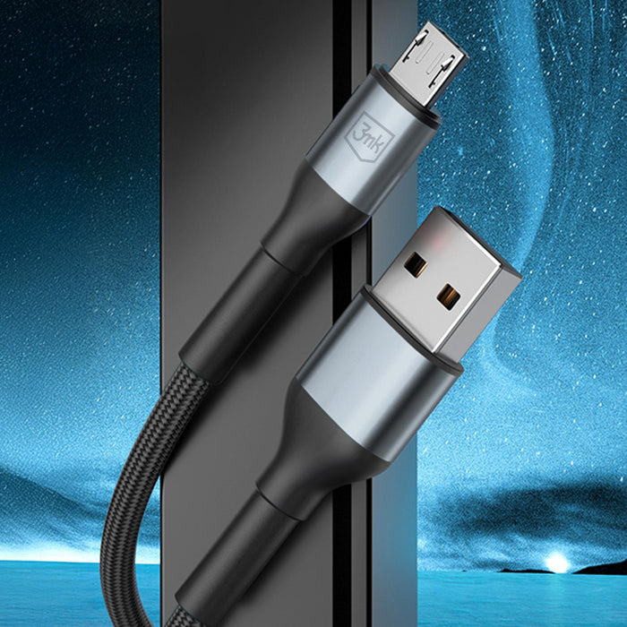 3mk Hyper Cable N-SERIES USB-A / MicroUSB 50cm QC 3.0 5V/2A 10W - black