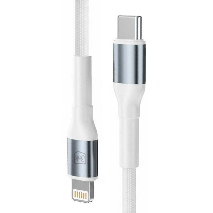 3mk Hyper Cable N-SERIES USB-C / Lightning 50cm PD 3.0 9V/3A 27W - white