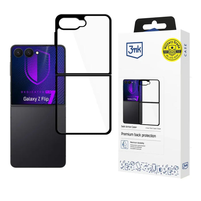 3mk Satin Armor Case+ for Samsung Galaxy Z Flip 7 - Transparent Black - Cell phone cases and covers<<<HurtelXML