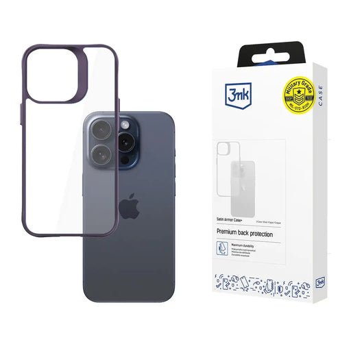 3mk Satin Armor Case+ Purple for Apple iPhone 15 Pro - Transparent - *Kategoria tymczasowa<<<HurtelXML